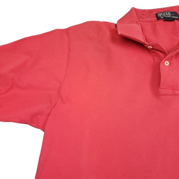 Ralph Lauren Mens L Shirt Polo Short Sleeve Black Label Red‎ with Pony-ISSUE - Picture 12 of 12